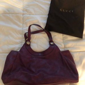 Gucci Guccissima Charmy Purple Shoulder Bag